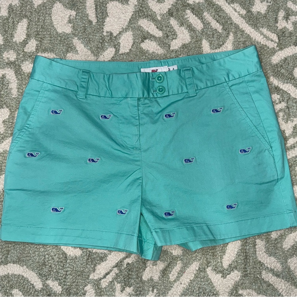 Vineyard Vines Women's Teal Embroidered Shorts